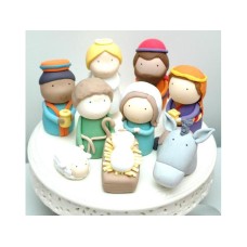 Christmas Nativity Scene Set of 9 Figurines Cake Toppers