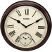 Casio Round Wood Analog Wall Clock (36 x 36 x 7.5 cm, White and Brown)