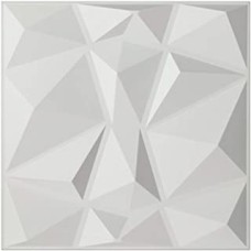 Kayra Decor 3D Embossed Paintable Wall Panels (20" X 20", Pack of 12, PVC, White Color)