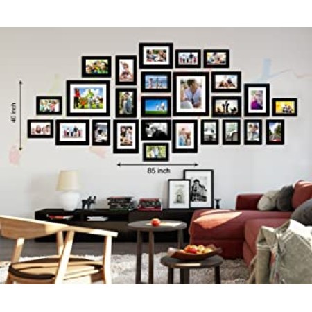 Art street Galaxy Set of 26 Individual Black Wall Photo Frame - Mix Size (8X10-2, 6X8-5, 5X7-8, 4X6-11)