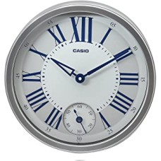 Casio Round Resin Wall Clock (IQ-70-8DF, Silver)