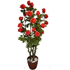 Fourwalls Artificial Rose Plant Without Pot for Home and Office DÃ©cor (155 cm, Red)