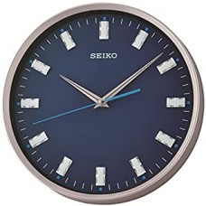 Seiko Plastic Wall Clock (30.5 cm x 30.5 cm x 5.2 cm, Metallic Silver)
