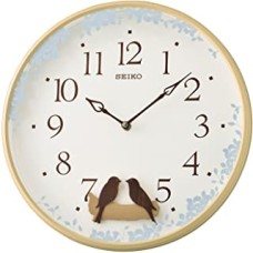 Seiko Plastic Wall Clock (33 cm x 33 cm x 6.4 cm, Golden)