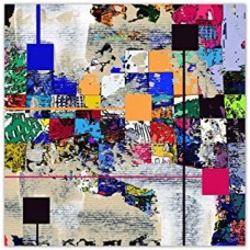 999Store Unframed Large Printed Colourful Abstract Beautiful Collage Canvas Painting (120X120Cms)