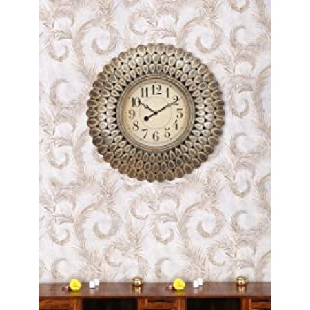 @home by Nilkamal Lotus Bud Wall Clock (Gold)