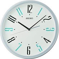 Seiko Plastic Wall Clock (36.1 cm x 36.1 cm x 3.9 cm, Metallic Silver)
