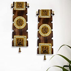 ExclusiveLane Dhokra & Warli Handpainted Wooden Wall Hanging Set - Wall Hanging DÃ©cor Home Decorative Items Indoor Decoration Gift Item