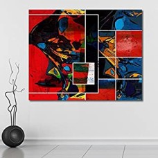 999Store Unframed Large Printed Abstract Collage Canvas Painting (150x120cms)