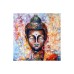 999Store Unframed Large Printed Multi Color Buddha face with Hand Canvas Painting (48X48cms)