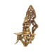 Panchdeep (5 Diyas) Ganesha Decorative Carving Brass Diya Stand (20 cm x 12 cm x 26, Brown and Golden)