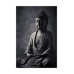 999Store Printed Buddha Statue Canvas Painting (54X36 Inches, Unframed, Black & Grey)