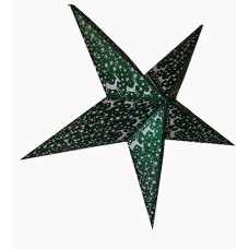 5 Point Zari Printed Glittering Christmas X'mas Star -- 60 cms - Green