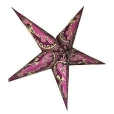 5 Point Screen Printed Christmas X'mas Star -- 60 cms - Pink (DELIVERING ONLY IN DELHI)
