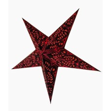 5 Point Screen Printed Christmas X'mas Star -- 60 cms - Red